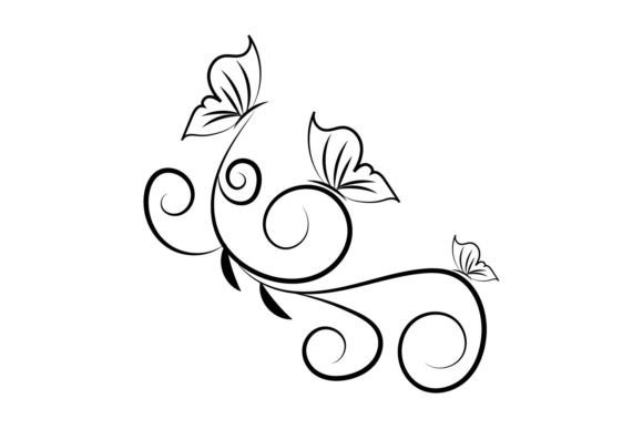 Butterfly Floral Ornament SVG