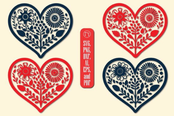 Cricut Valentine Floral Heart SVG Bundle