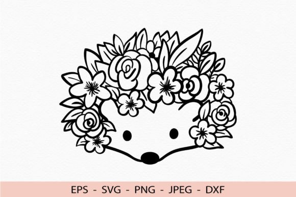 Cute Hedgehog SVG Floral Hedgehog Cricut