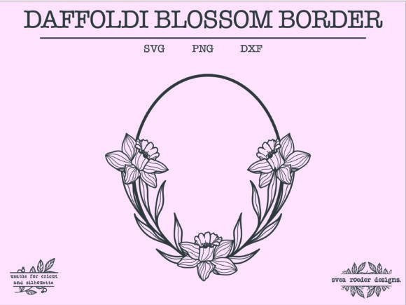 Daffoldi Wreath Floral Lineart SVG