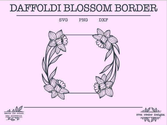Daffoldi Wreath Lineart SVG Wildflower