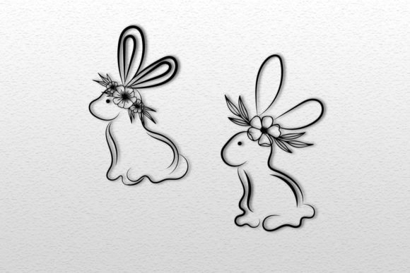 Easter Bunny Floral Clipart SVG