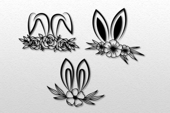 Easter Bunny Floral Ear SVG Bundle