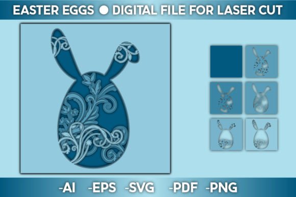Easter Egg Floral Design SVG Paper Cut
