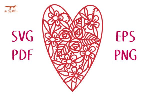 Filigree Floral Heart SVG Cut File