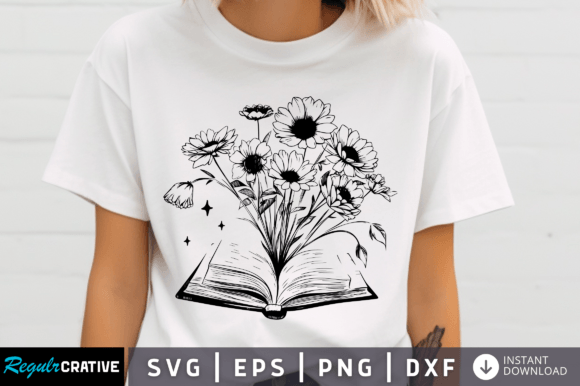 Floral Book SVG Design
