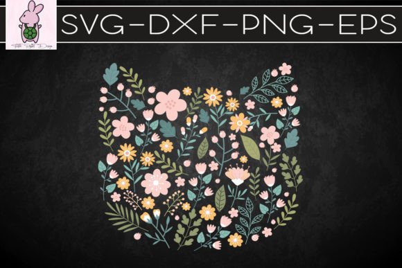 Floral Kitty SVG Art