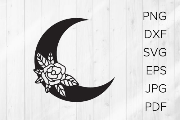 Floral Moon SVG: Boho Moon & Flowers