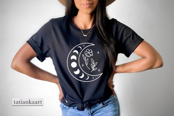 Floral Moon SVG Celestial SVG