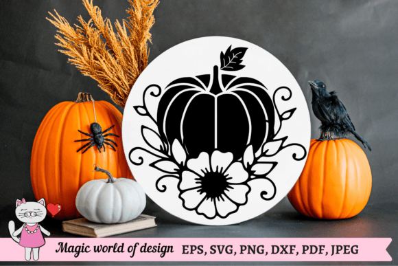 Floral Pumpkin SVG Files for Silhouette
