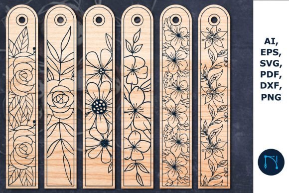 Laser Cut Floral Bookmark SVG Bundle