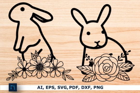 Laser Paper Cut Floral Bunny SVG Bundle