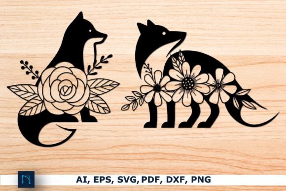 Laser Paper Cut Floral Fox SVG Bundle