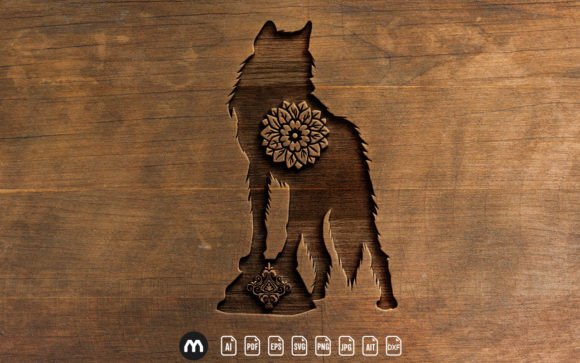 Laser Paper Cut Floral Fox SVG Design