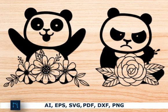 Laser Paper Cut Floral Panda SVG Bundle