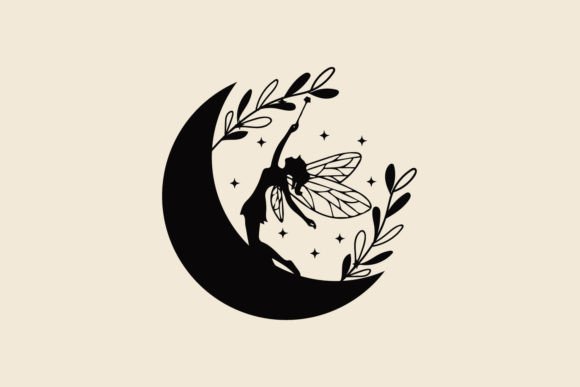 Magic Moon Star Floral Fairy SVG