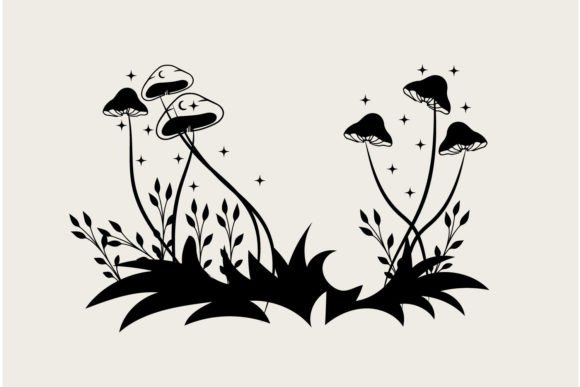 Magic Mushroom with Floral SVG