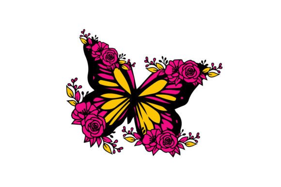 Monarch Butterfly Floral SVG