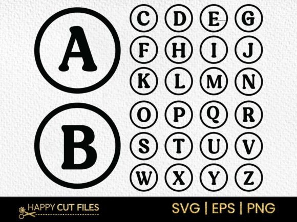 Monogram Font Alphabet Circle Key Chain