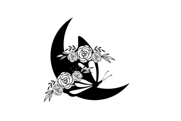 Moon Floral Butterfly SVG