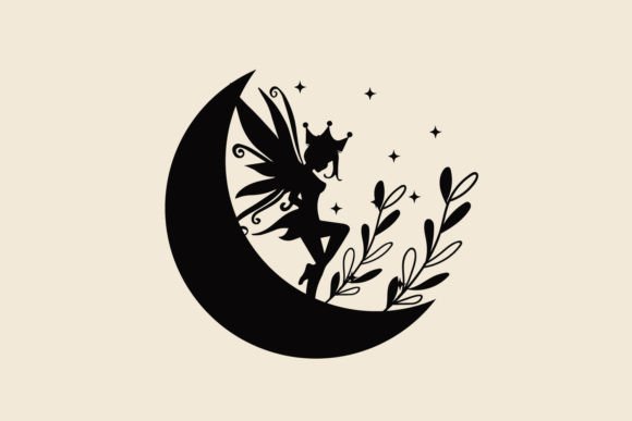 Moon Star Floral Fairy SVG
