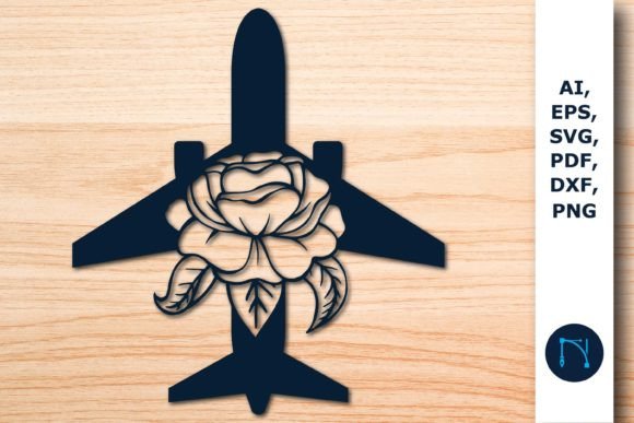 Paper Cut Floral Airplane SVG for Decor