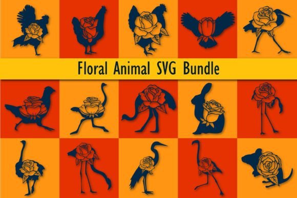 Paper Cut Floral Animal SVG Bundle