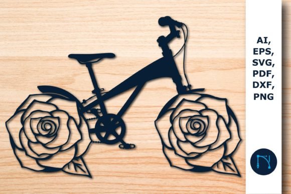 Paper Cut Floral Bicycle SVG for Decor