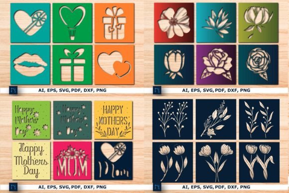 Paper Cut Floral Card SVG Bundle