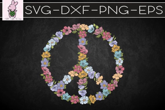 Peace Floral Wreath SVG Harmony