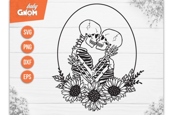Skeleton Lover Floral Frame SVG