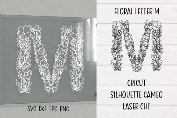 SVG Floral Letter M.