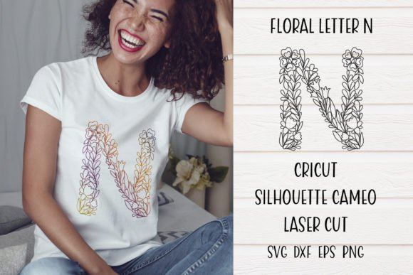 SVG Floral Letter N