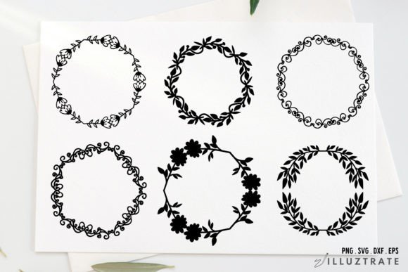 Swirl Wreath SVG Floral Wreath Cutting