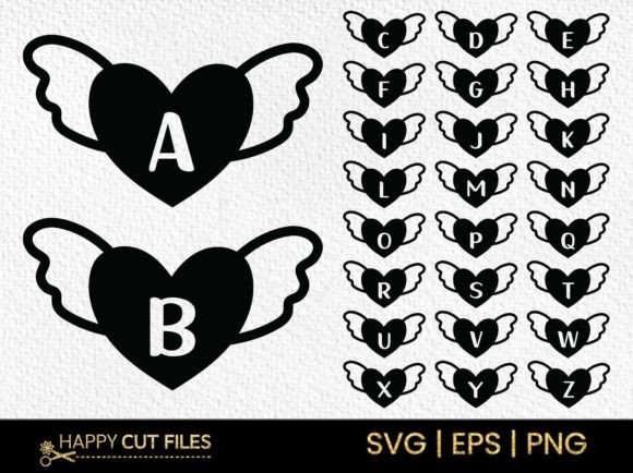 Valentine Heart Monogram Alphabet SVG