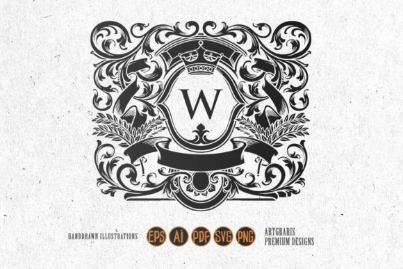 Vintage Elegant Frame Floral Swirl SVG