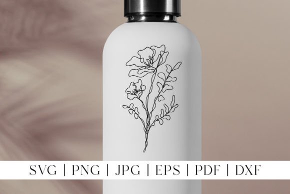 Wildflower Line Art SVG Floral Artwork