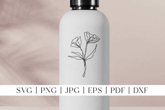 Wildflower Line Art SVG Floral Clipart